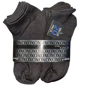 XOXO Socks Womens Sizes 4 - 10 Black 20 Pairs Low Cut Black Socks